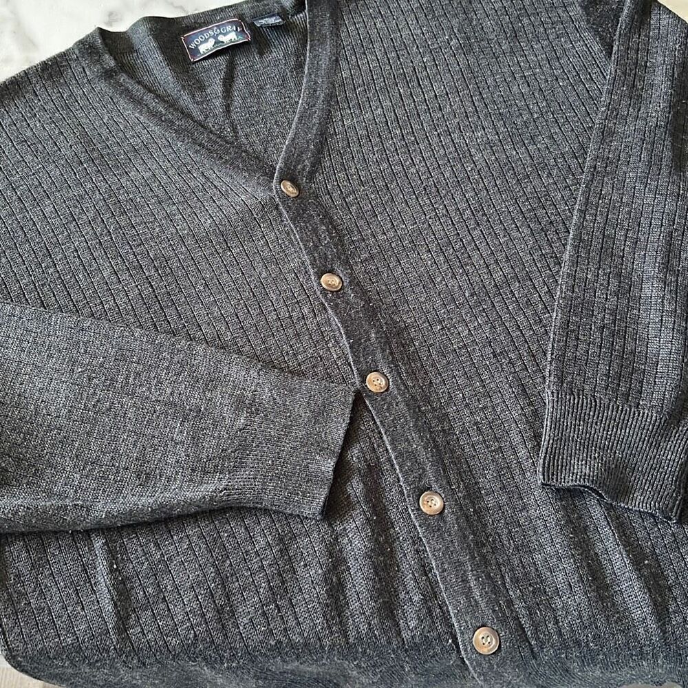 Woods & Gray Ribbed Cardigan Sweater Vintage Sz. XL